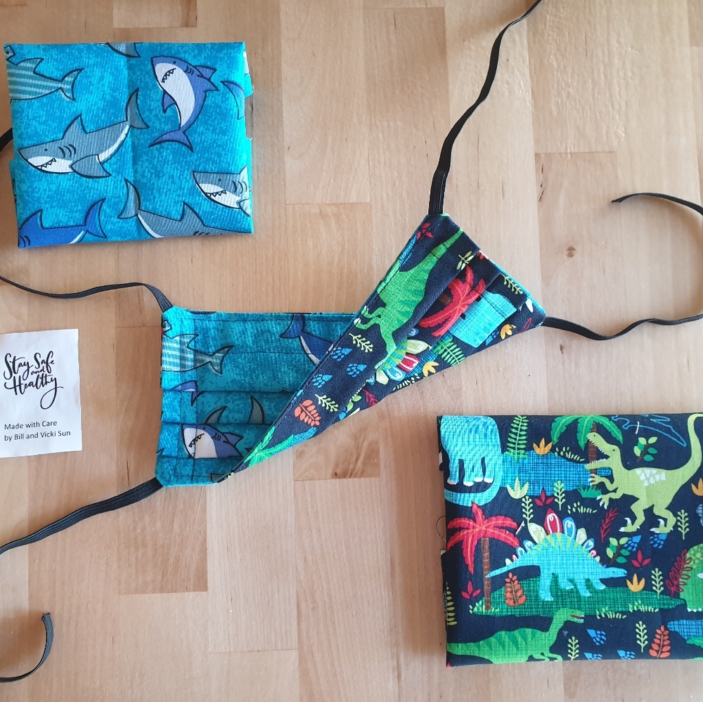 Shark + Dino Reversible Mask